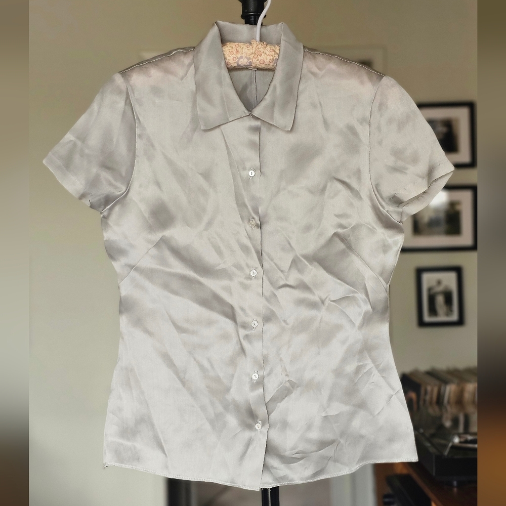 Rozae Nichols Organic Silk Button Down Blouse